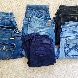 Lot of Denim Jeans Sz 0-4, Inseam 29-30"